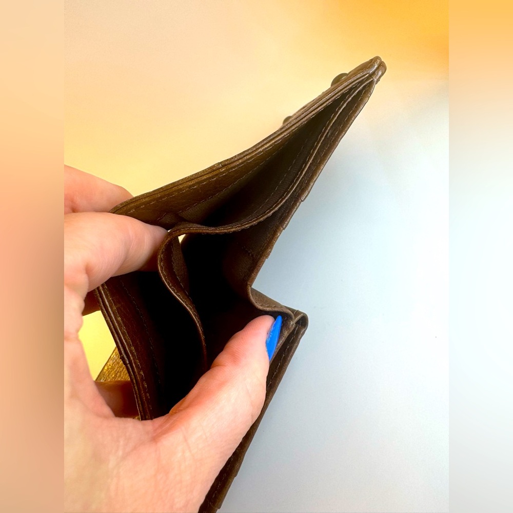 Chloé Kiss Lock Bifold Wallet Brown Leather Vintage Coin Purse Authentic Chloè - Picture 7 of 11